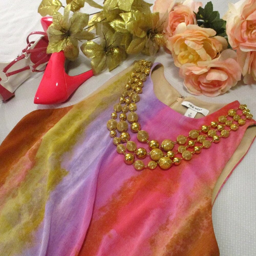 π NINE WEST MULTI-COLOR DRESS β SIZE S β NWT π - Picture 1 of 16